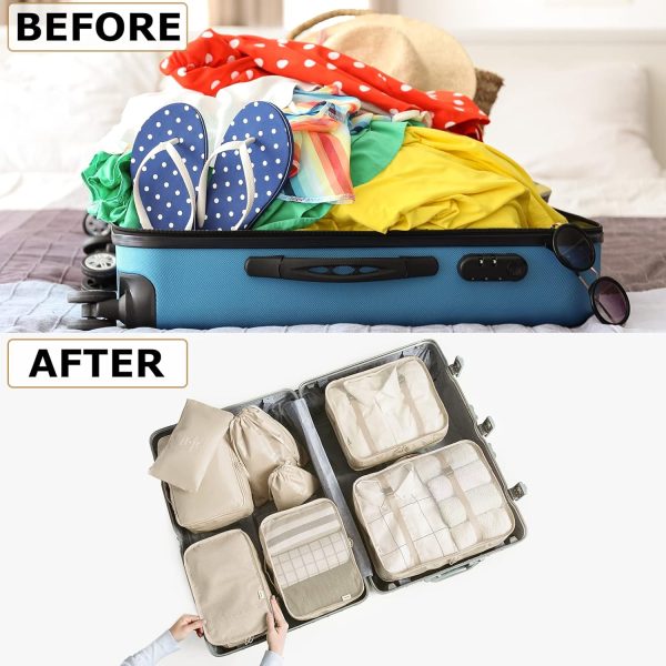 LANSKLBD 8 Set Packing Cubes for Suitcases Travel Luggage Packing Organizers,Travel Essentials Luggage Organizer for Travel Accessories Shoe Bag Tioletry Bag Laundry Bag… - Image 3