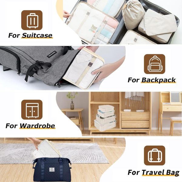 LANSKLBD 8 Set Packing Cubes for Suitcases Travel Luggage Packing Organizers,Travel Essentials Luggage Organizer for Travel Accessories Shoe Bag Tioletry Bag Laundry Bag… - Image 5