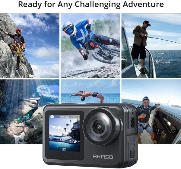 AKASO Brave 7 LE 4K30FPS 20MP WiFi Action Camera with Touch Screen EIS 2.0 Zoom Remote Control 131 Feet Underwater Camera with 2X 1350mAh Batteries Support External Microphone Vlog Camera - Image 6