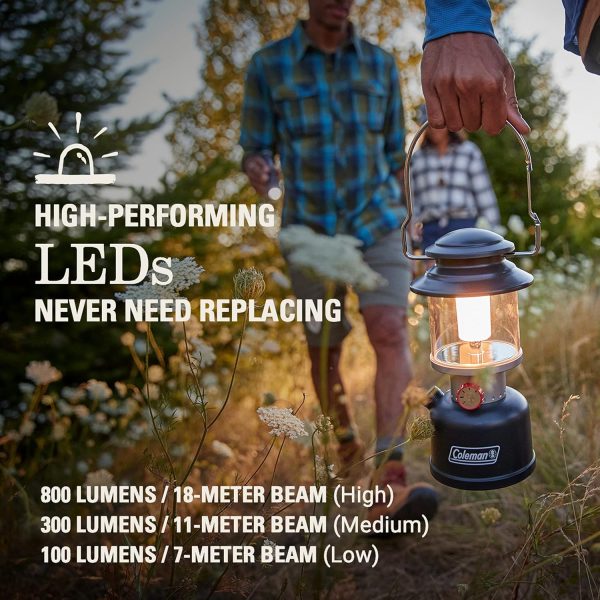 Coleman Classic Rechargeable 400/800L LED Lantern, Impact & Water-Resistant Lantern with Carabiner Handle & Charging Ports, Great for Camping, Power Outage, Emergencies, & More - Image 3