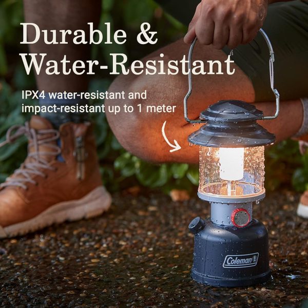 Coleman Classic Rechargeable 400/800L LED Lantern, Impact & Water-Resistant Lantern with Carabiner Handle & Charging Ports, Great for Camping, Power Outage, Emergencies, & More - Image 5