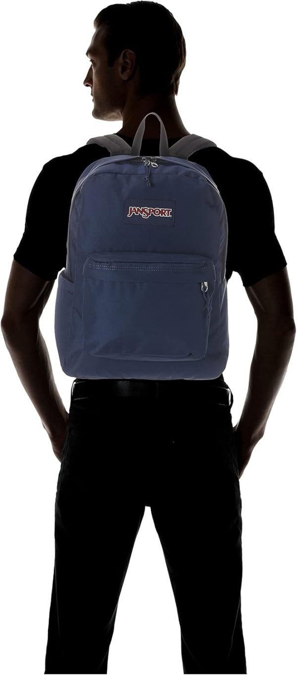 JanSport SuperBreak Plus Backpack with Padded 15-inch Laptop Sleeve and Integrated Bottle Pocket - Spacious and Durable Daypack for Work and Travel - Navy - Image 2