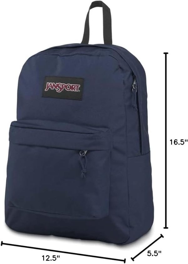 JanSport SuperBreak Plus Backpack with Padded 15-inch Laptop Sleeve and Integrated Bottle Pocket - Spacious and Durable Daypack for Work and Travel - Navy - Image 11