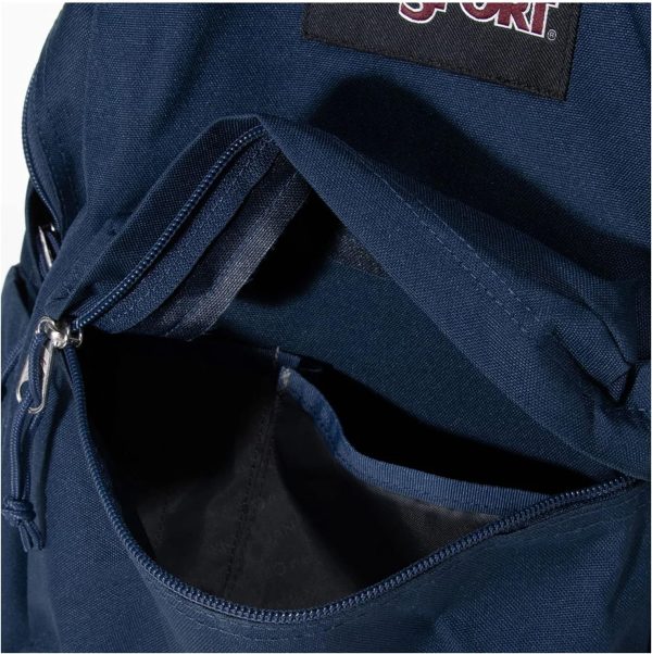 JanSport SuperBreak Plus Backpack with Padded 15-inch Laptop Sleeve and Integrated Bottle Pocket - Spacious and Durable Daypack for Work and Travel - Navy - Image 7