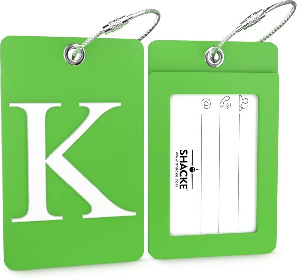 Luggage Tag Initial – Fully Bendable Tag w/Stainless Steel Loop (Letter K) - Image 2