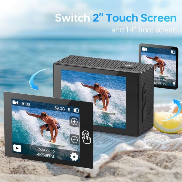 Speed 20 Action Camera 4K 60FPS Underwater Camera, Waterproof Camera Underwater 131FT, with Stabilization Wireless Remote, 5X Zoom, 170° Wide Angle - Image 3