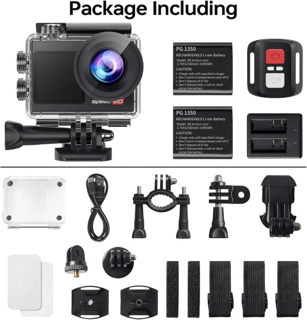 Speed 20 Action Camera 4K 60FPS Underwater Camera, Waterproof Camera Underwater 131FT, with Stabilization Wireless Remote, 5X Zoom, 170° Wide Angle - Image 8