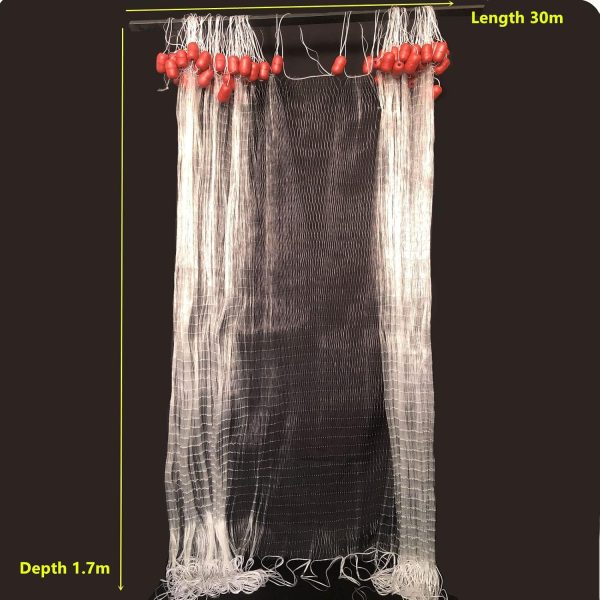 Strong Fishing Line Material Fishing Net Depth 5.5ft Gillnet Length 98 ft Nylon Net 5/8 Inch-2 Inch Mesh Monofilament Nylon Network Big Buoys Fish Net - Image 2